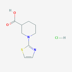 molecular formula C9H13ClN2O2S B2828976 1-(1,3-Thiazol-2-yl)piperidine-3-carboxylic acid;hydrochloride CAS No. 2413875-09-7