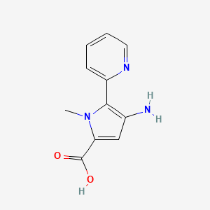 molecular formula C11H11N3O2 B2828989 4-amino-1-methyl-5-(pyridin-2-yl)-1H-pyrrole-2-carboxylic acid CAS No. 1984165-29-8
