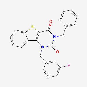 5-Benzyl-3-[(3-fluorophenyl)methyl]-8-thia-3,5-diazatricyclo[7.4.0.0^{2,7}]trideca-1(9),2(7),10,12-tetraene-4,6-dione