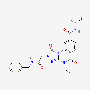 molecular formula C26H28N6O4 B2828995 4-allyl-2-(2-(benzylamino)-2-oxoethyl)-N-(sec-butyl)-1,5-dioxo-1,2,4,5-tetrahydro-[1,2,4]triazolo[4,3-a]quinazoline-8-carboxamide CAS No. 1207032-03-8