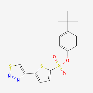 molecular formula C16H16N2O3S3 B2829003 4-(Tert-butyl)phenyl 5-(1,2,3-thiadiazol-4-yl)-2-thiophenesulfonate CAS No. 338400-14-9