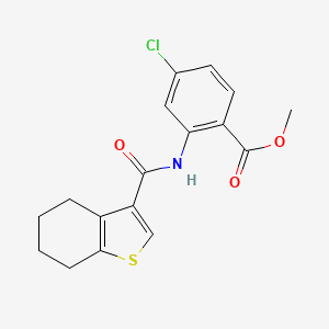 molecular formula C17H16ClNO3S B2829009 Methyl 4-chloro-2-(4,5,6,7-tetrahydrobenzo[b]thiophene-3-carboxamido)benzoate CAS No. 868153-78-0