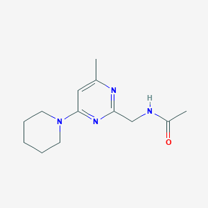 molecular formula C13H20N4O B2829021 N-((4-methyl-6-(piperidin-1-yl)pyrimidin-2-yl)methyl)acetamide CAS No. 1796992-49-8