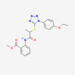 molecular formula C20H21N5O4S B2829022 methyl 2-(2-((1-(4-ethoxyphenyl)-1H-tetrazol-5-yl)thio)propanamido)benzoate CAS No. 890639-84-6