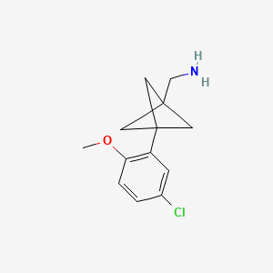 molecular formula C13H16ClNO B2829034 [3-(5-Chloro-2-methoxyphenyl)-1-bicyclo[1.1.1]pentanyl]methanamine CAS No. 2287302-20-7