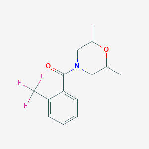 molecular formula C14H16F3NO2 B2829039 2,6-二甲基-4-[2-(三氟甲基)苯甲酰]吗啉 CAS No. 866150-75-6