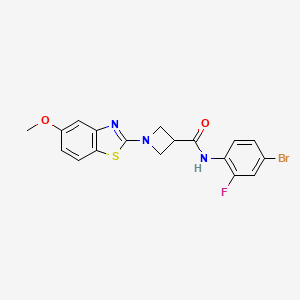 molecular formula C18H15BrFN3O2S B2829041 N-(4-溴-2-氟苯基)-1-(5-甲氧基苯并[d]噻唑-2-基)吖唑啉-3-羧酰胺 CAS No. 1396871-58-1