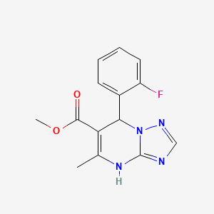 molecular formula C14H13FN4O2 B2829049 甲酸甲酯 7-(2-氟苯基)-5-甲基-4,7-二氢[1,2,4]三唑[1,5-a]嘧啶-6-羧酸酯 CAS No. 681470-84-8