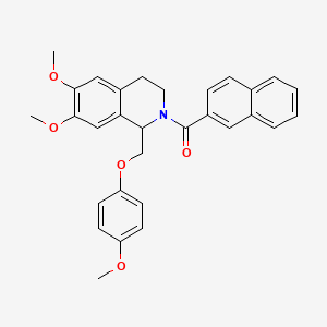 (6,7-dimethoxy-1-((4-methoxyphenoxy)methyl)-3,4-dihydroisoquinolin-2(1H)-yl)(naphthalen-2-yl)methanone
