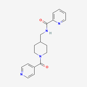 molecular formula C18H20N4O2 B2829055 N-((1-异烟酰基哌啶-4-基)甲基)吡啶酰胺 CAS No. 1396888-21-3