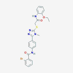 molecular formula C26H24BrN5O3S B282906 2-bromo-N-{4-[5-({2-[(2-ethoxyphenyl)amino]-2-oxoethyl}sulfanyl)-4-methyl-4H-1,2,4-triazol-3-yl]phenyl}benzamide 
