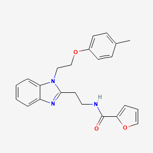 N-[2-[1-[2-(4-methylphenoxy)ethyl]benzimidazol-2-yl]ethyl]furan-2-carboxamide