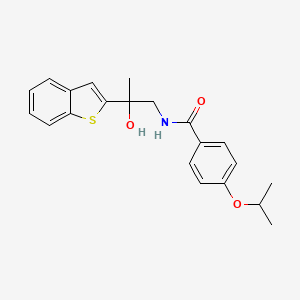 molecular formula C21H23NO3S B2829062 N-(2-(benzo[b]thiophen-2-yl)-2-hydroxypropyl)-4-isopropoxybenzamide CAS No. 2034403-60-4