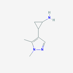 molecular formula C8H13N3 B2829063 2-(1,5-dimethyl-1H-pyrazol-4-yl)cyclopropan-1-amine CAS No. 1522820-33-2