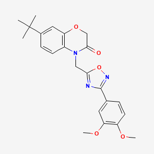 molecular formula C23H25N3O5 B2829068 7-(tert-butyl)-4-((3-(3,4-dimethoxyphenyl)-1,2,4-oxadiazol-5-yl)methyl)-2H-benzo[b][1,4]oxazin-3(4H)-one CAS No. 1207030-87-2