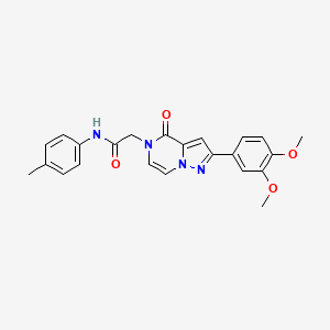 molecular formula C23H22N4O4 B2829072 2-(2-(3,4-dimethoxyphenyl)-4-oxopyrazolo[1,5-a]pyrazin-5(4H)-yl)-N-(p-tolyl)acetamide CAS No. 941938-69-8