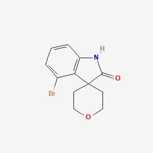 molecular formula C12H12BrNO2 B2829074 4-Bromo-1H-spiro[indole-3,4'-oxane]-2-one CAS No. 2168687-33-8