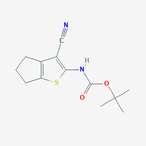 molecular formula C13H16N2O2S B2829076 tert-Butyl N-{3-cyano-4H,5H,6H-cyclopenta[b]thiophen-2-yl}carbamate CAS No. 114209-94-8