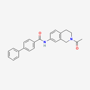 molecular formula C24H22N2O2 B2829079 N-(2-acetyl-1,2,3,4-tetrahydroisoquinolin-7-yl)-[1,1'-biphenyl]-4-carboxamide CAS No. 955636-13-2