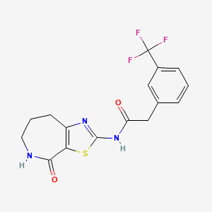molecular formula C16H14F3N3O2S B2829085 N-(4-氧代-5,6,7,8-四氢-4H-噻唑并[5,4-c]氮杂环庚-2-基)-2-(3-(三氟甲基)苯基)乙酰胺 CAS No. 1797721-73-3