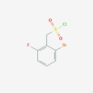 molecular formula C7H5BrClFO2S B2829089 (2-Bromo-6-fluorophenyl)methanesulfonyl chloride CAS No. 1593442-40-0