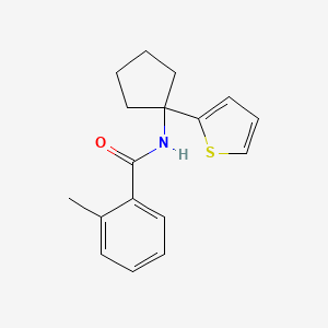 molecular formula C17H19NOS B2829099 2-methyl-N-(1-(thiophen-2-yl)cyclopentyl)benzamide CAS No. 2034482-67-0