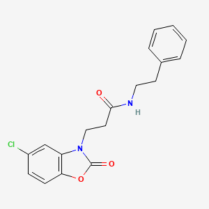 molecular formula C18H17ClN2O3 B2829105 3-(5-氯-2-氧代苯并[d]噁唑-3(2H)-基)-N-苯乙基丙酰胺 CAS No. 902253-49-0