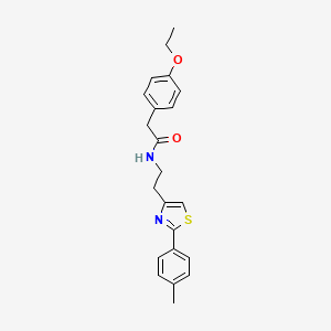 molecular formula C22H24N2O2S B2829111 2-(4-ethoxyphenyl)-N-{2-[2-(4-methylphenyl)-1,3-thiazol-4-yl]ethyl}acetamide CAS No. 896375-96-5