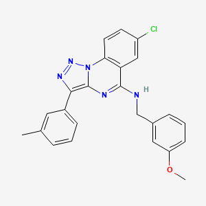 molecular formula C24H20ClN5O B2829113 7-chloro-N-(3-methoxybenzyl)-3-(3-methylphenyl)[1,2,3]triazolo[1,5-a]quinazolin-5-amine CAS No. 893790-28-8