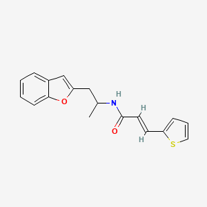 molecular formula C18H17NO2S B2829114 (E)-N-(1-(benzofuran-2-yl)propan-2-yl)-3-(thiophen-2-yl)acrylamide CAS No. 2034997-40-3