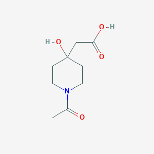 molecular formula C9H15NO4 B2829118 2-(1-乙酰基-4-羟基哌啶-4-基)乙酸 CAS No. 1515181-42-6