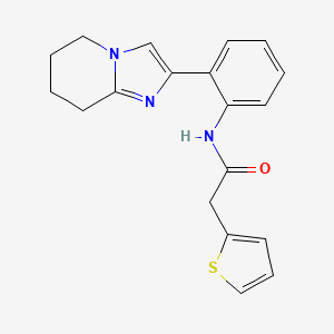 molecular formula C19H19N3OS B2829125 N-(2-(5,6,7,8-tetrahydroimidazo[1,2-a]pyridin-2-yl)phenyl)-2-(thiophen-2-yl)acetamide CAS No. 2034566-84-0