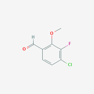 molecular formula C8H6ClFO2 B2829149 4-Chloro-3-fluoro-2-methoxybenzaldehyde CAS No. 1554658-43-3