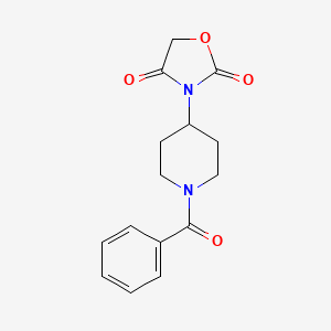 molecular formula C15H16N2O4 B2829153 3-(1-苯甲酰哌啶-4-基)噁唑烷-2,4-二酮 CAS No. 2034493-85-9