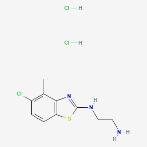 molecular formula C10H14Cl3N3S B2829155 N'-(5-Chloro-4-methyl-1,3-benzothiazol-2-yl)ethane-1,2-diamine;dihydrochloride CAS No. 2361636-12-4