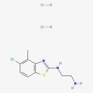 molecular formula C10H14Cl3N3S B2829155 N'-(5-氯-4-甲基-1,3-苯并噻唑-2-基)乙烷-1,2-二胺;二盐酸盐 CAS No. 2361636-12-4