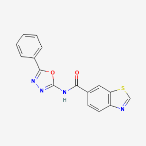 molecular formula C16H10N4O2S B2829160 N-(5-苯基-1,3,4-噁二唑-2-基)苯并[d]噻唑-6-甲酰胺 CAS No. 865287-60-1