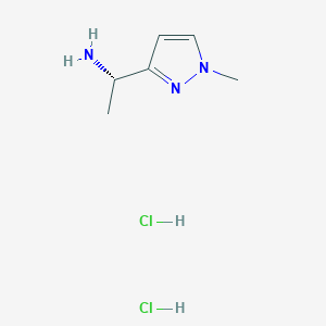 molecular formula C6H13Cl2N3 B2829162 (1S)-1-(1-Methylpyrazol-3-yl)ethanamine;dihydrochloride CAS No. 2411180-82-8