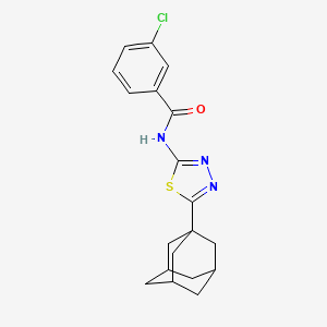 molecular formula C19H20ClN3OS B2829163 N-[5-(1-adamantyl)-1,3,4-thiadiazol-2-yl]-3-chlorobenzamide CAS No. 310416-45-6