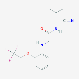 molecular formula C16H20F3N3O2 B2829165 N-(1-cyano-1,2-dimethylpropyl)-2-{[2-(2,2,2-trifluoroethoxy)phenyl]amino}acetamide CAS No. 1197554-25-8