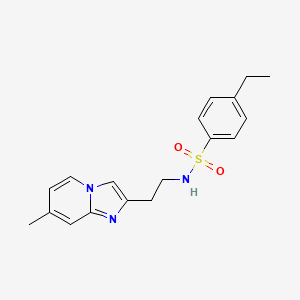 molecular formula C18H21N3O2S B2829166 4-ethyl-N-(2-(7-methylimidazo[1,2-a]pyridin-2-yl)ethyl)benzenesulfonamide CAS No. 868978-94-3
