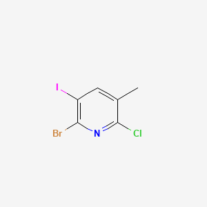 molecular formula C6H4BrClIN B2829167 2-Bromo-6-chloro-3-iodo-5-methylpyridine CAS No. 1822782-03-5