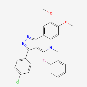 molecular formula C25H19ClFN3O2 B2829181 3-(4-chlorophenyl)-5-(2-fluorobenzyl)-7,8-dimethoxy-5H-pyrazolo[4,3-c]quinoline CAS No. 866809-61-2