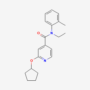 molecular formula C20H24N2O2 B2829182 2-(环戊氧基)-N-乙基-N-(邻甲苯基)异吡啶甲酰胺 CAS No. 2034271-83-3