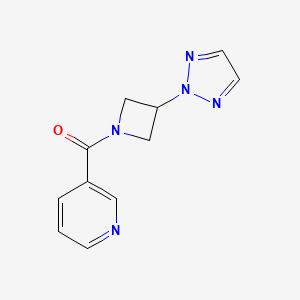 molecular formula C11H11N5O B2829183 (3-(2H-1,2,3-triazol-2-yl)azetidin-1-yl)(pyridin-3-yl)methanone CAS No. 2309214-87-5