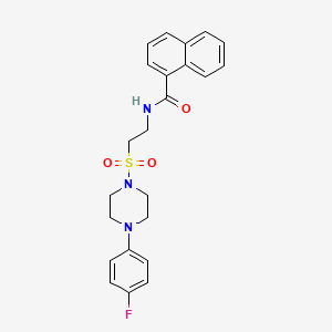 molecular formula C23H24FN3O3S B2829185 N-(2-((4-(4-fluorophenyl)piperazin-1-yl)sulfonyl)ethyl)-1-naphthamide CAS No. 897618-76-7