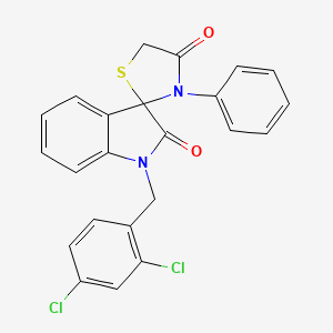 molecular formula C23H16Cl2N2O2S B2829187 1-(2,4-dichlorobenzyl)-3'-phenylspiro(2,3-dihydro-1H-indole-3,2'-thiazolidine)-2,4'-dione CAS No. 338418-91-0