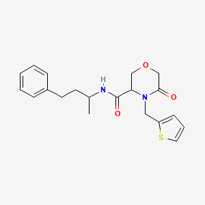 molecular formula C20H24N2O3S B2829194 5-oxo-N-(4-phenylbutan-2-yl)-4-(thiophen-2-ylmethyl)morpholine-3-carboxamide CAS No. 1421441-65-7