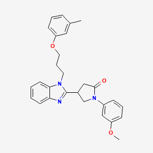 molecular formula C28H29N3O3 B2829199 1-(3-methoxyphenyl)-4-(1-(3-(m-tolyloxy)propyl)-1H-benzo[d]imidazol-2-yl)pyrrolidin-2-one CAS No. 847365-19-9