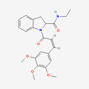 molecular formula C23H26N2O5 B2829200 (Z)-N-乙基-1-(3-(3,4,5-三甲氧基苯基)丙烯酰基)吲哚-2-甲酰胺 CAS No. 1103515-42-9